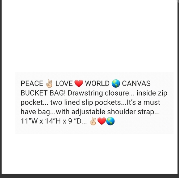 Peace Love World Canvas bucket backpack main image 7
